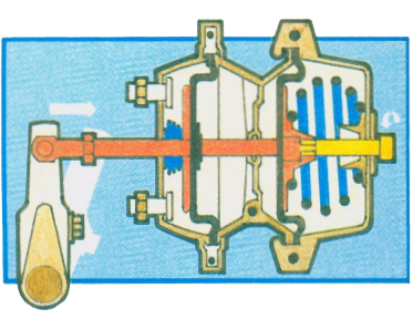 "Caged" parking brake illustration