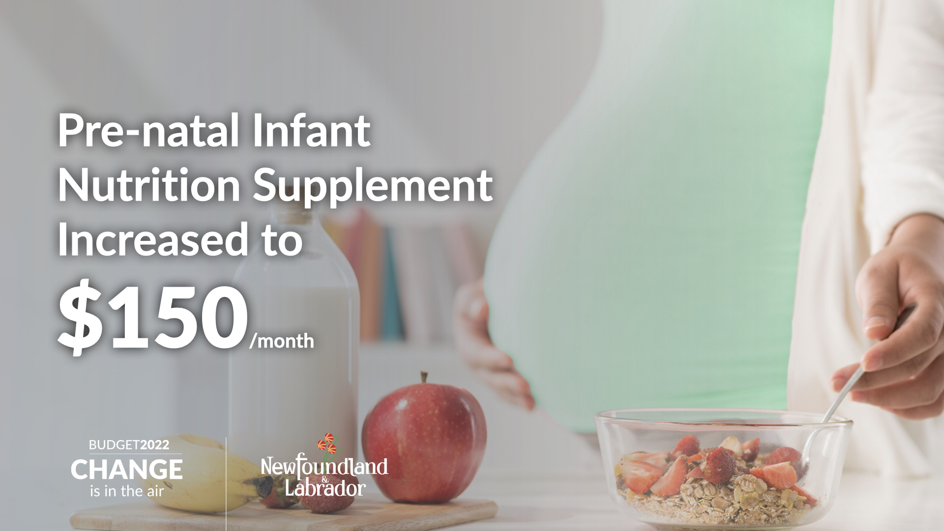 Pre-natal Infant Nutrition Supplement Increased to $150/month