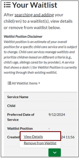Modify waitlist