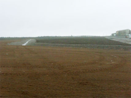Tailings spill area after remediation