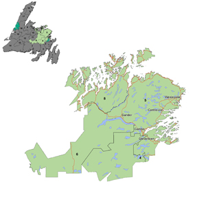 Zone 3: Zone three is located in eastern-central Newfoundland and is comprised of Forest Management Districts 4, 5, 6 and 8.