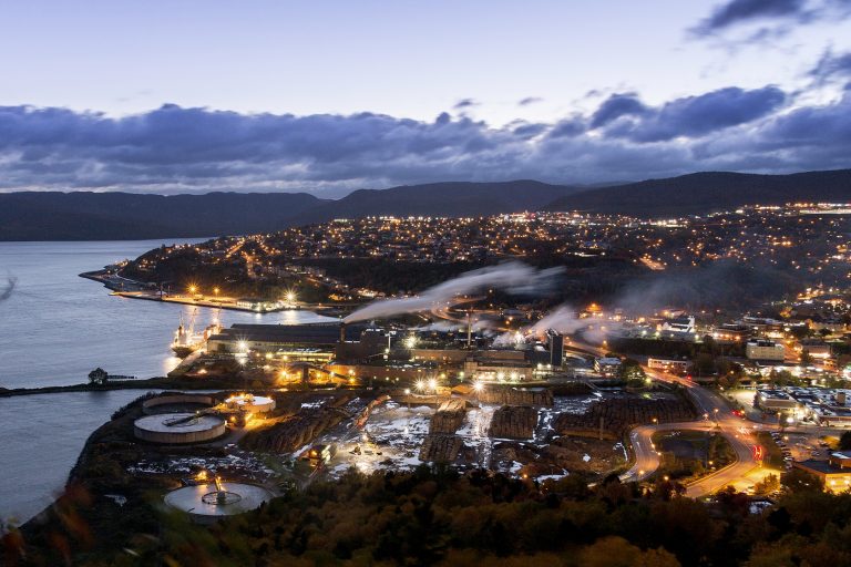 The View of Corner Brook, and Humber Mouth from Captian Cooks Lookout at sunset