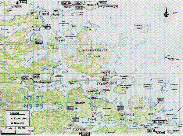 Figure 2. Location of Archaeological Sites.