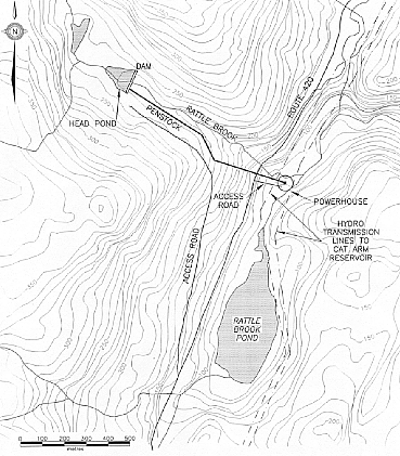 Plan of Proposed Hydroelectric Facility at Rattle Brook
