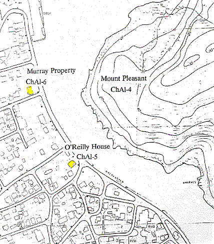 Figure 1. Map of Placentia showing archaeological sites found during survey.