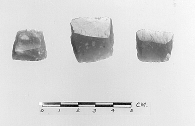 Figure 2. Three gunflints found during excavations at Mount Pleasant.