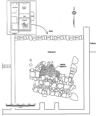 Chimney Case and Hearth in Relation to Brick Building Foundation