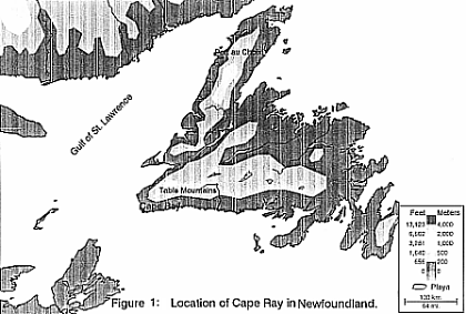 Location of Cape Ray in Newfoundland
