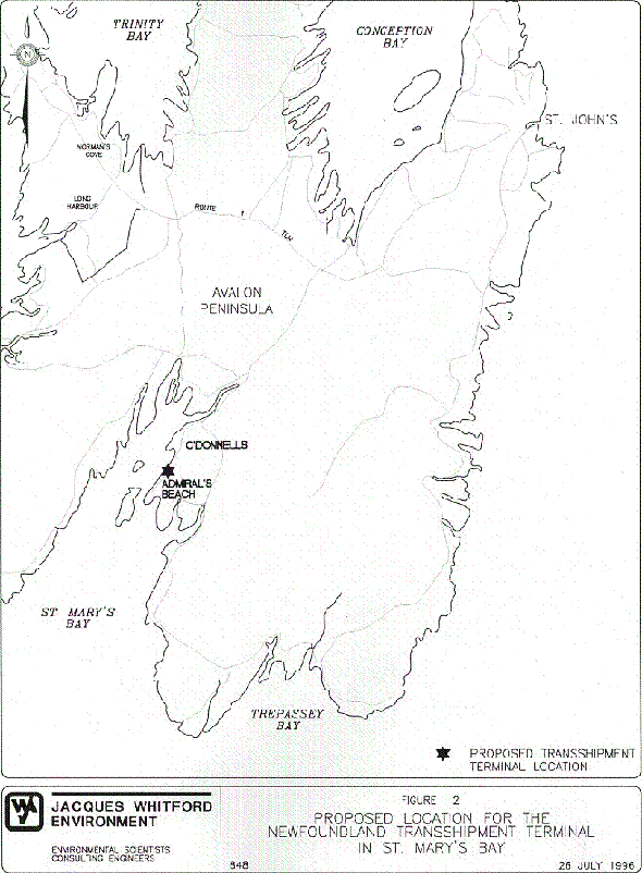 Proposed Location for the Newfoundland Transshipment Terminal in St. Mary's Bay